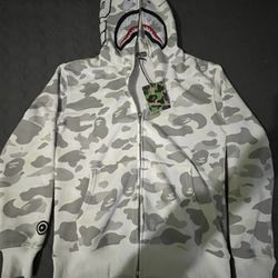 White bape zip up