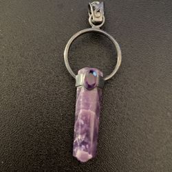 Blackened Sterling Silver Amethyst Pendant