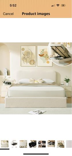 Full-Upholstered Platform Bed with Storage