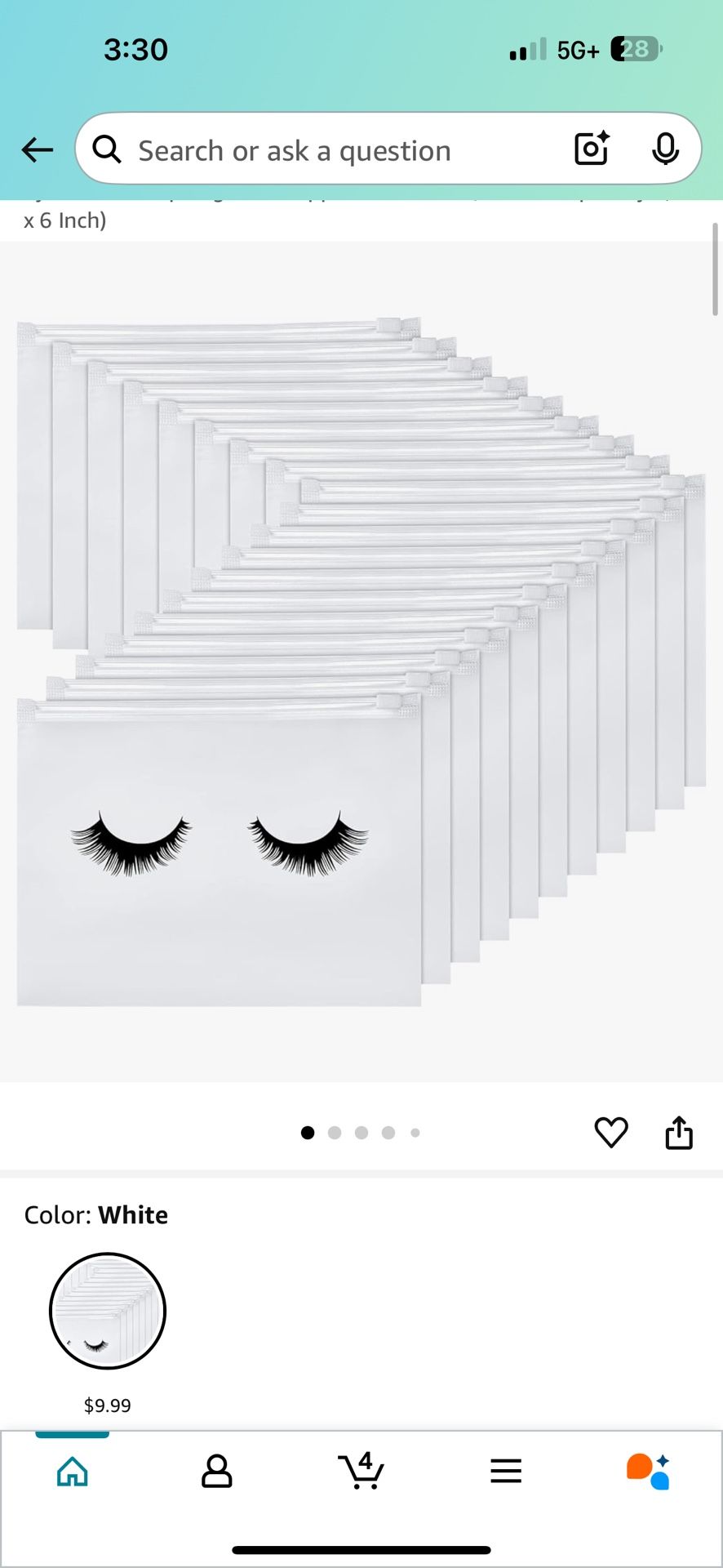 Eyelash Clear Plastic Envelope Bags