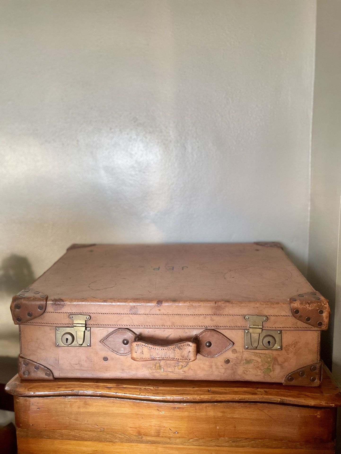 Antique Vintage Leather Army & Navy Cooperative Society Limited Suitcase