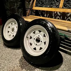 2 Trailer Wheels & Tires – 4.80-12 – 4 Lug – Clean Set