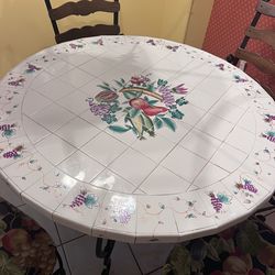 Vintage iron and tile dining set
