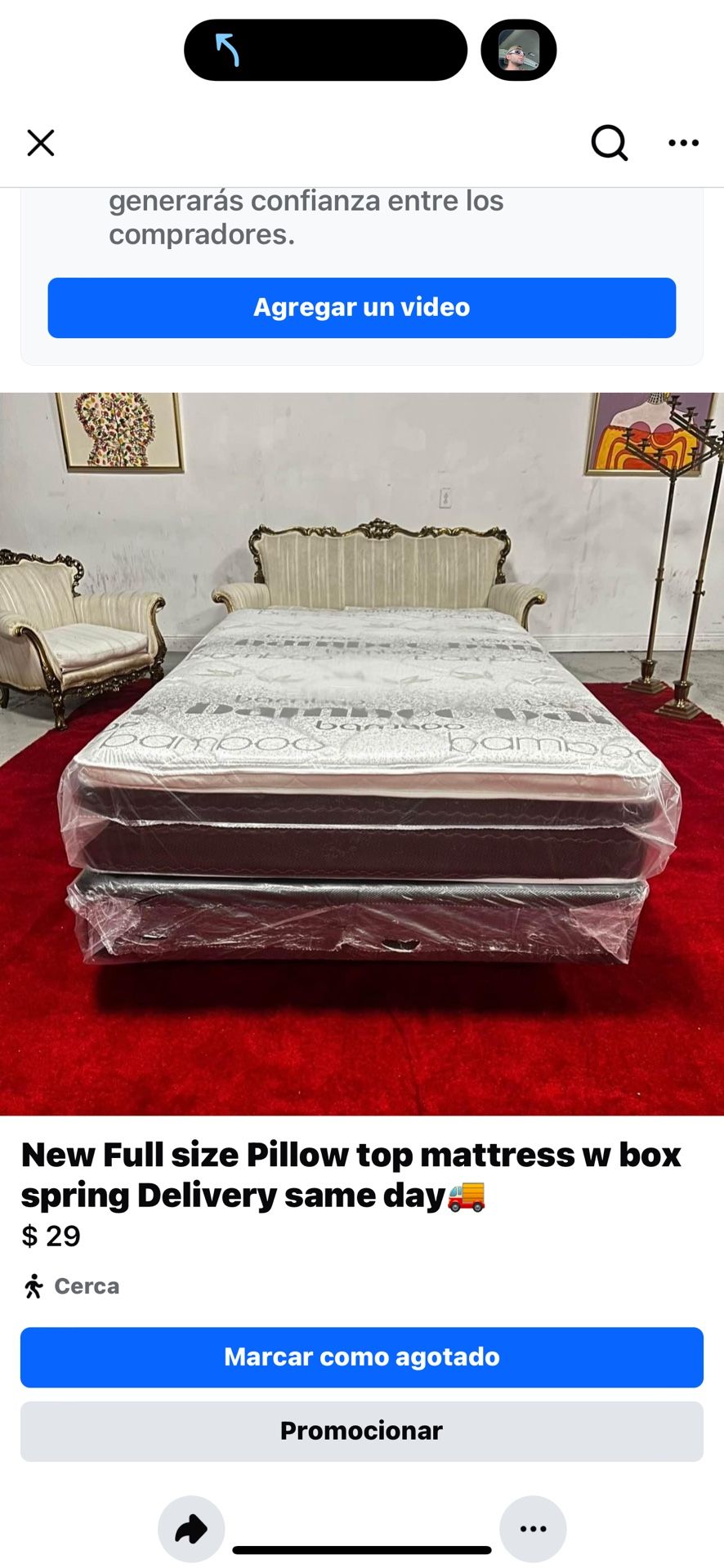 Full size pillow top Mattress + box spring