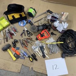 $50 - Tools GRAB BAG #12: 100ft 3way extension cord, tape measure, 5lb hammer, X-acto knives, grinder & More
