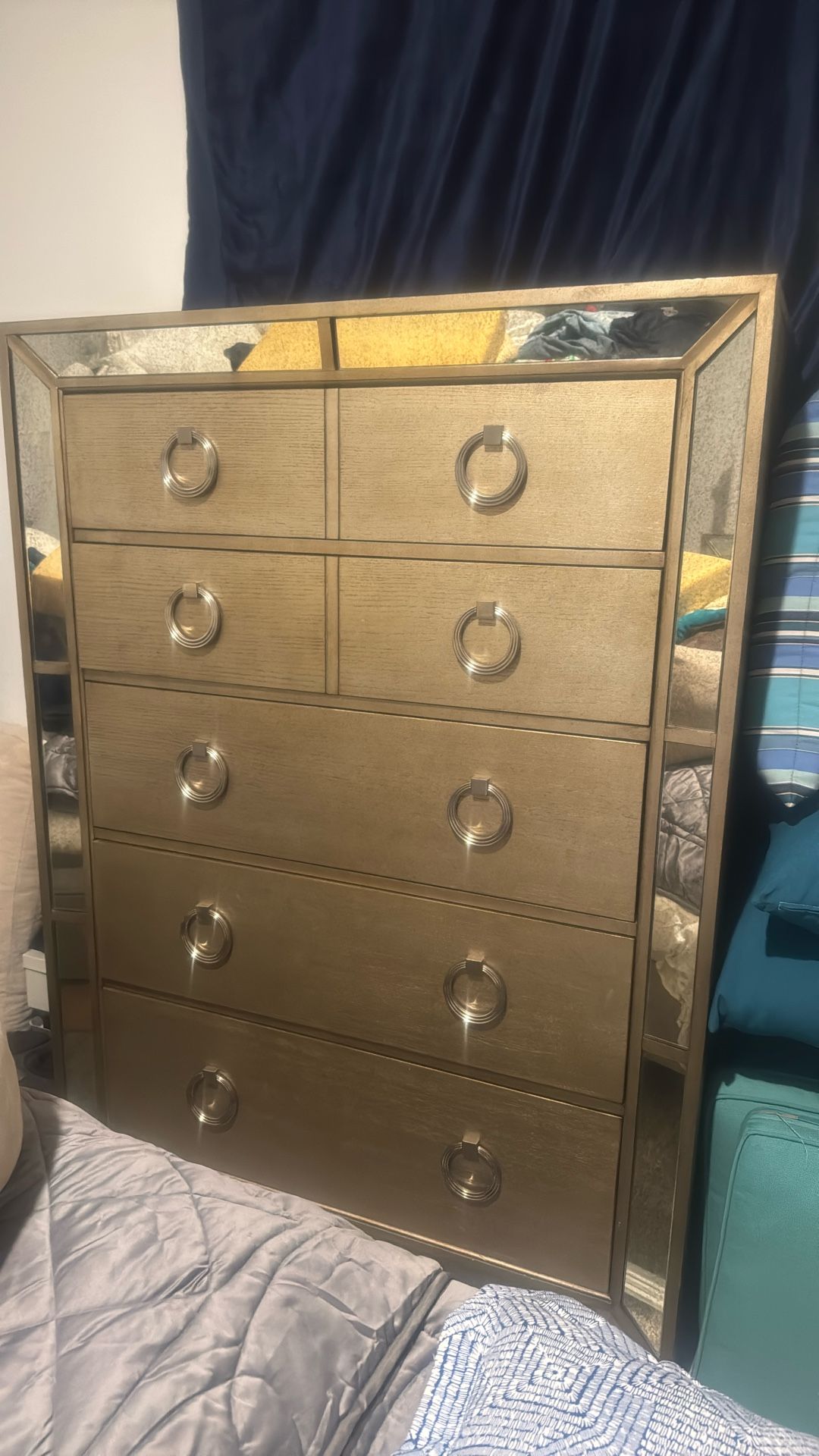 Mirrored Tall Dresser In Great Condition
