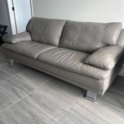 Rio Light Gray Leather Sofa . Price Including. Delivery