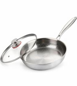 Stainless Steel Skillet with Glass Lid