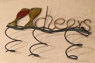 "Cheers" Metal 3 Bottle Wine Rack