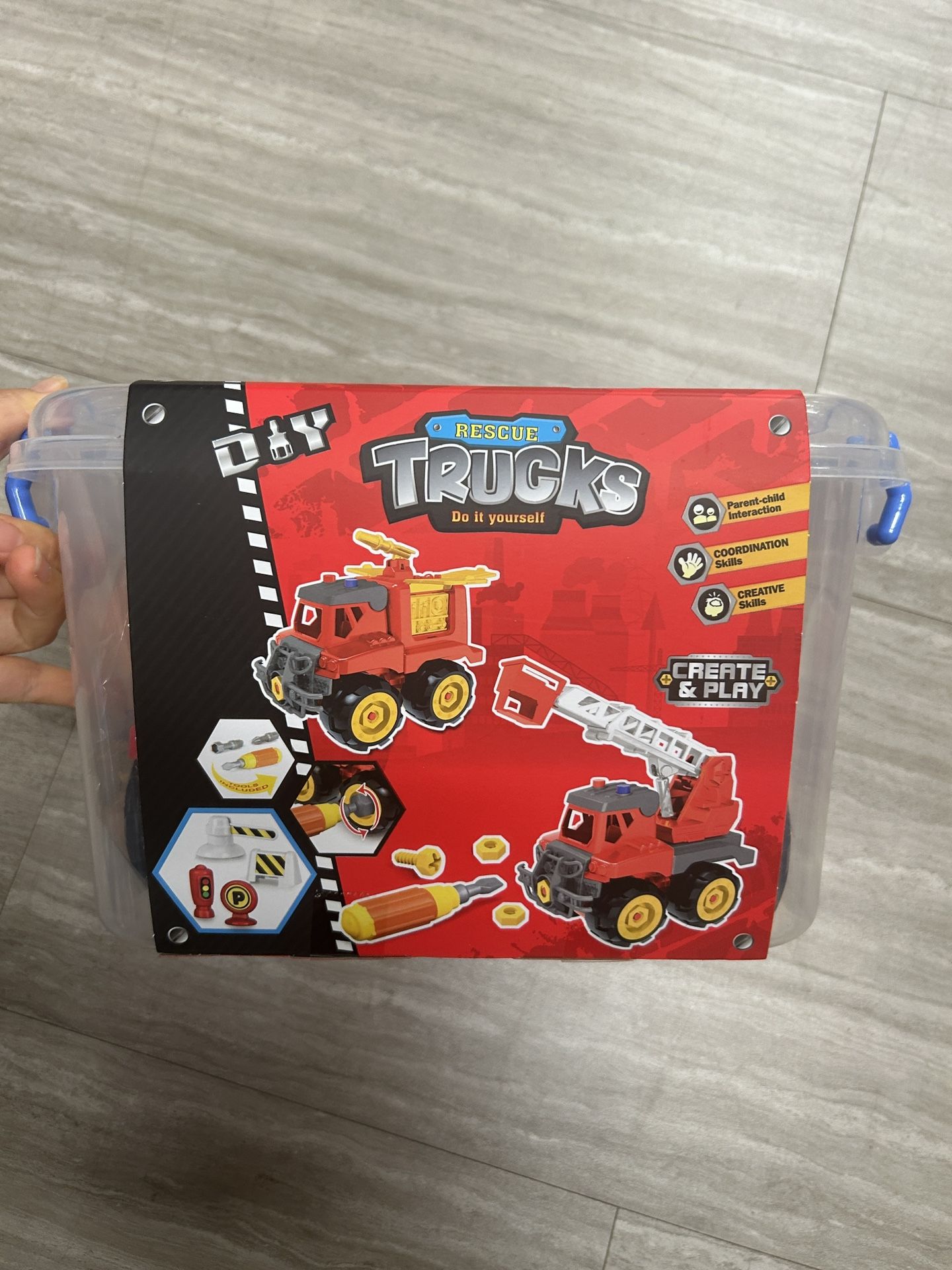 NWT DIY Rescue Trucks Playset