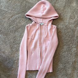 VS Pink Zip Up Cropped Hoodie 