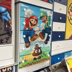 Mario Brothers Five Drawer Character Dresser New 