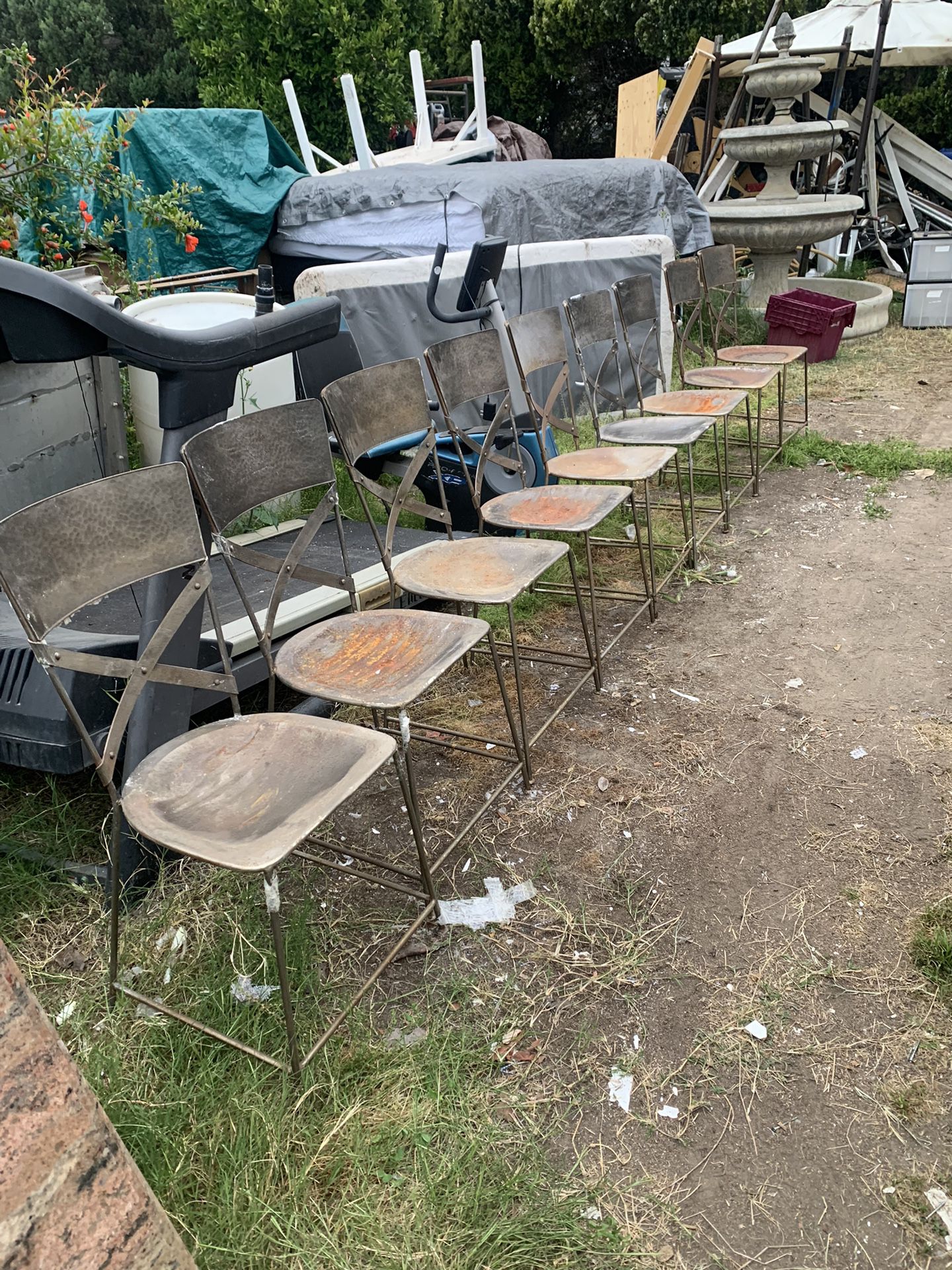 Patio Metal Chairs 9 Pieces All For $100