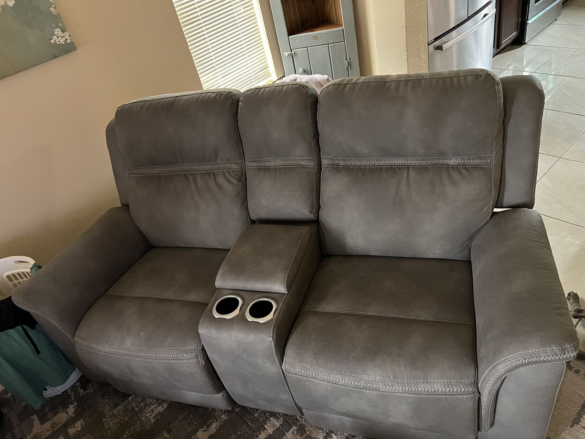 Gray Faux Leather Couches