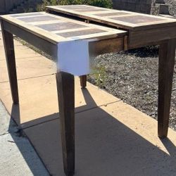 Wooden Bar Height Table With Bar Stools