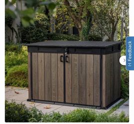Keter Horizontal 6.2 ft. x 3.6 ft. Outdoor Storage Shed, Walnut BRAND NEW IN BOX