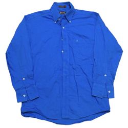 Michael Kors Button Down Shirt Men’s L 16 32/33 Blue Pocket Long Sleeve Casual