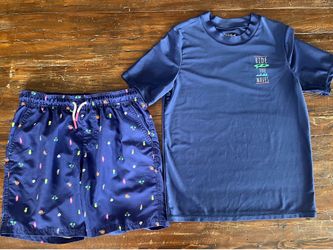 Boys Swimming trunks and rash guard