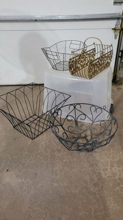 Decorative Metal Wire Baskets Set of 4