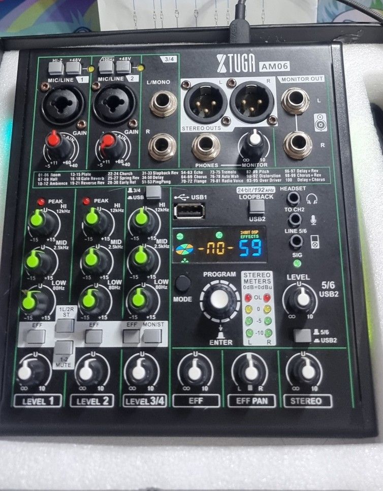 XTUGA AM06 196kHZ Recording Audio Mixer with OTG interface