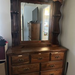 Dresser With Mirror & Night Stand 