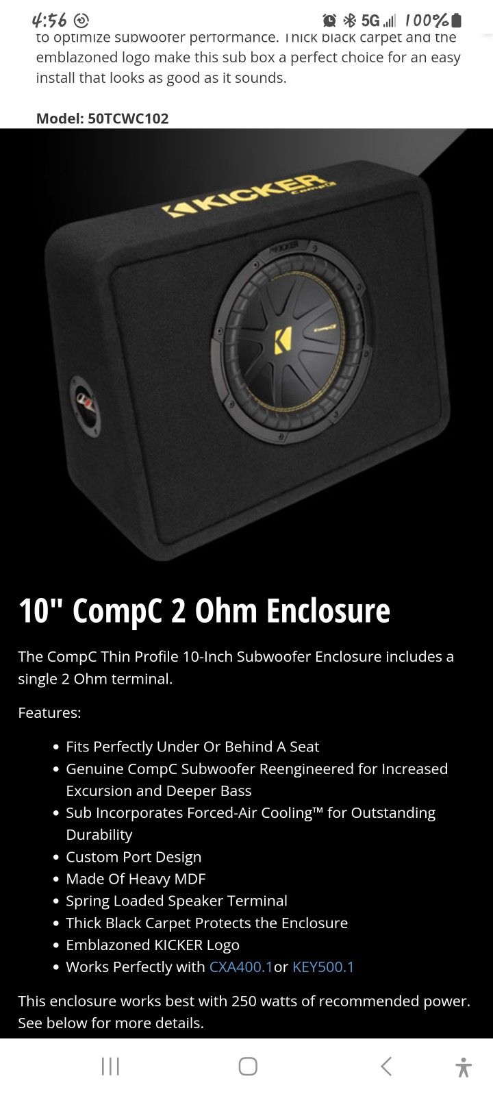 10" Comp C Kicker With Custom Box