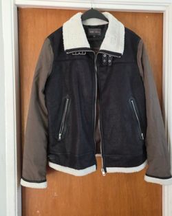 Men's Large Jacket Slate Stone New Vegan Leather Suede