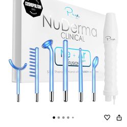 NuDerma Clinical Skin Therapy Wand - Portable Skin Therapy Machine w 6 Fusion Neon 