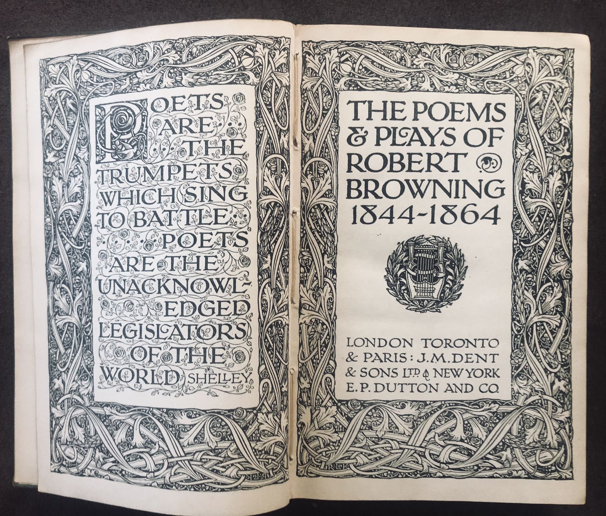 Antique The Poems and Plays of Robert Browning 1(contact info removed) London HC Book 1916