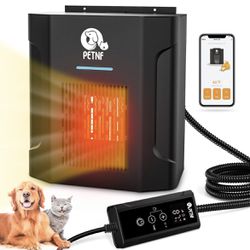 Dog House Heater with Thermostat & App Remote Control, 300W Safe Heater for Dog Houses Outdoor with Adjustable Temp &Timer& 6FT Anti Chew Cord, Outdoo