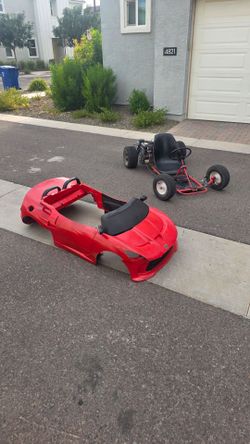 (Upgraded) 212 Predator Go kart + kids car body