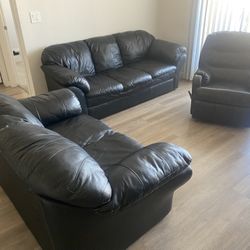 Leather Couch Set And Recliner 