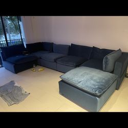 Blue Velvet Couch 
