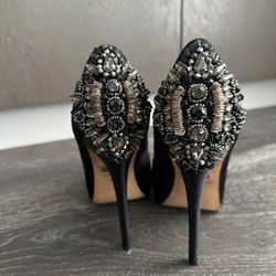 Badgley Mischka Kiara Embroided Heel Pump Size 37.5