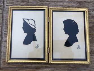 Vintage 1940s silhouette drawings 