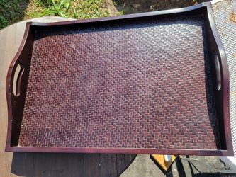Burgundy 2 Handle Serving Tray