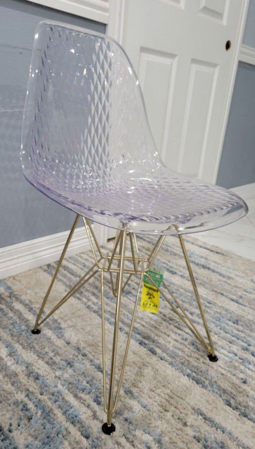 Clear & Gold Chair/ Seat New