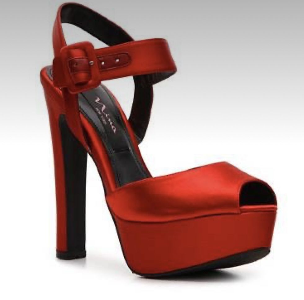 Nina Pangea Women's Red Platform Sandal Size 7.5