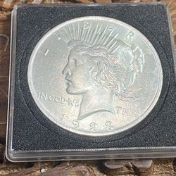1923 no mint mark very, very clean almost uncirculated if not peace dollar