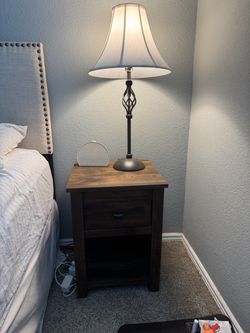 Rustic Wood Nightstand with Drawer
