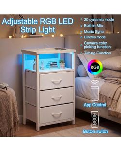 FIXWAL new white nightstand WLED RGB lighting strip/charging station
