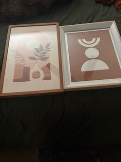 Boho Wall Art Prints Set of 2 Framed