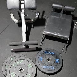 Bumper plates hyperextension back extension Nordic Curl machine roman chair Squat Rack Rower adjustable Bench

Selling the following items. Located ne