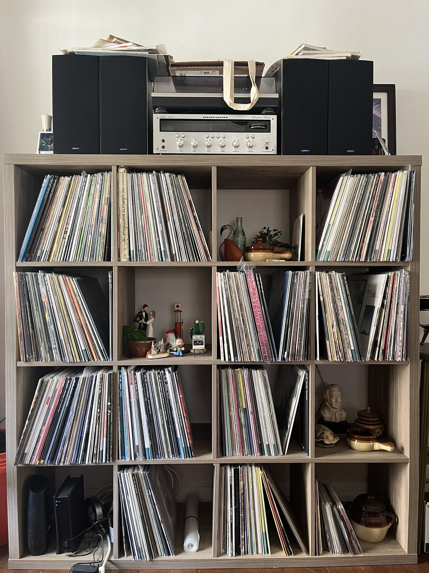 Ikea Kallax 4x4 Shelf (light gray wood-style tone)