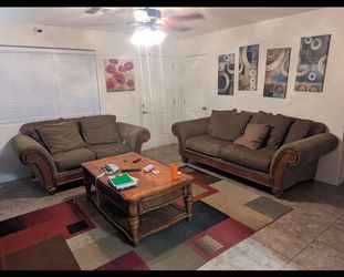 Tropical Style Loveseat with Wicker Wood Frame