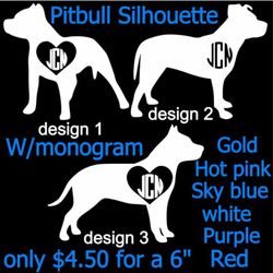 Pitbull Silhouette decals