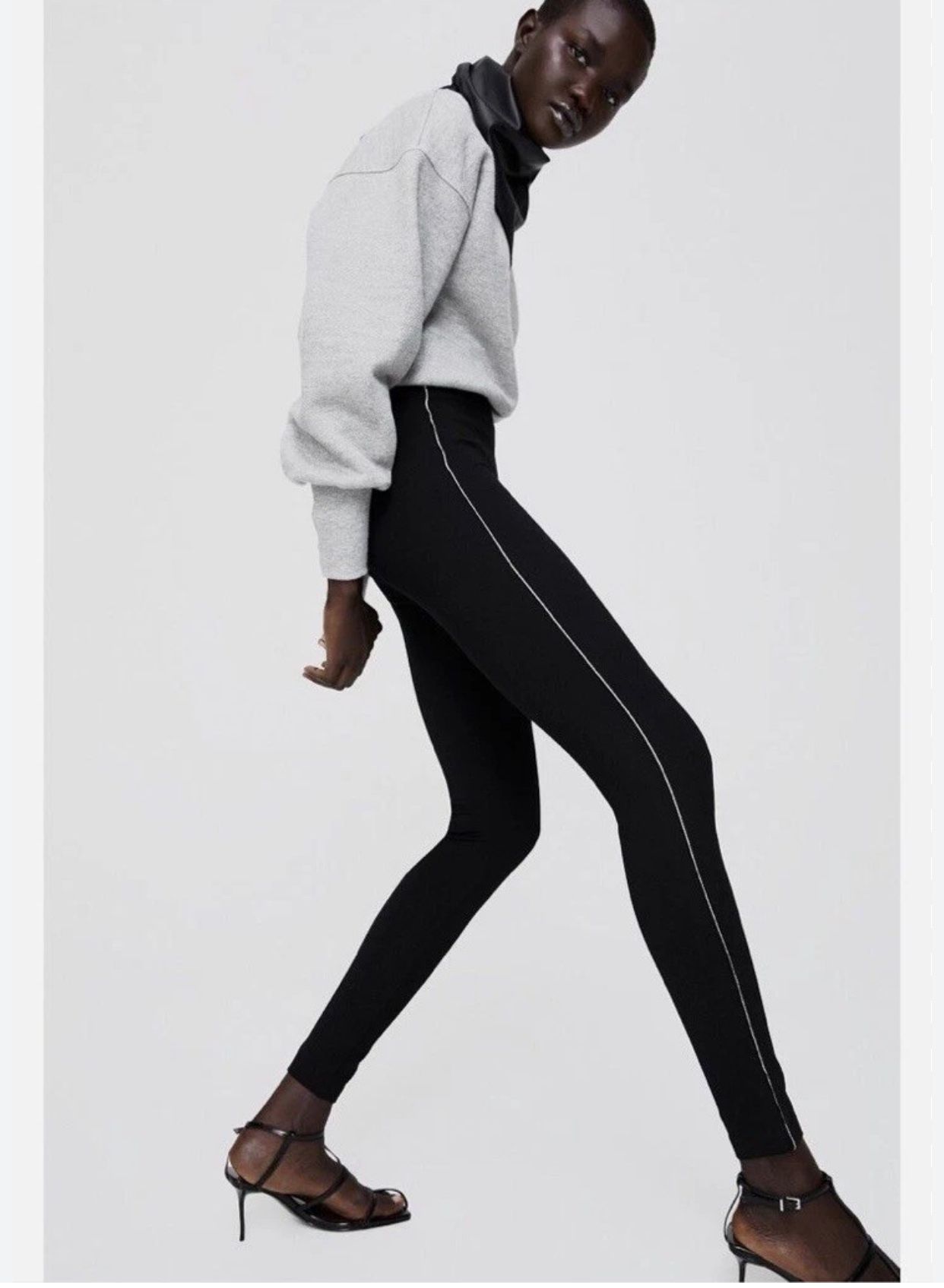 Zara Leggings Rhinestone Side