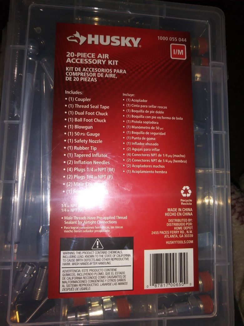 Husky 20 piece air accessory kit deals