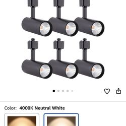 mirrea 16.5W Dimmable LED Track Lighting Heads Compatible with Single Circuit H Type Rail Ceiling Spotlight 90 CRI 24° Black Finish Pack of 6 (4000K N