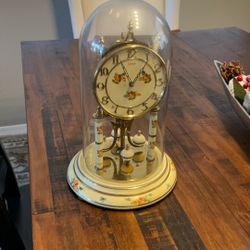 Vintage Kundo Glass Dome Clock with Key 